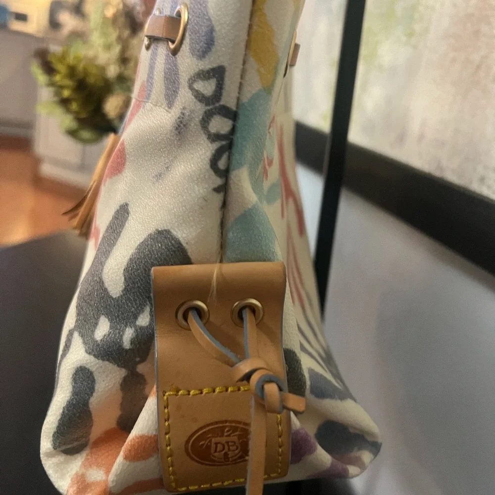 Dooney & Bourke Colorful Handprint Canvas Tote